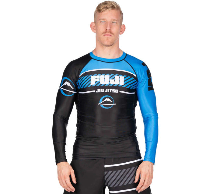 Fuji Freestyle 2.0 Long Sleeve IBJJF Rash Guard Blue for BJJ and MMA training, view 28