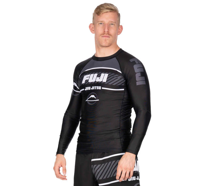 Fuji Freestyle 2.0 Long Sleeve IBJJF Rash Guard Black for BJJ and MMA training, view 2