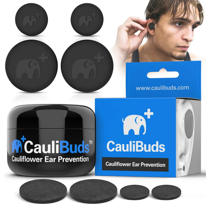 CauliBuds Cauliflower Ear Prevention Kit in Black