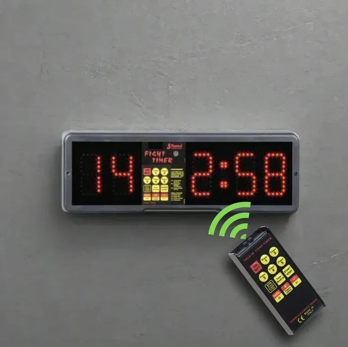 Electronic Boxing Fight Timer with Remote control. Made in Italy