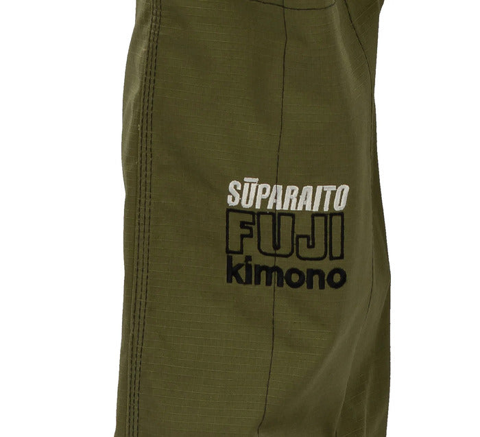 Fuji Suparaito BJJ Gi - Military Green pant details