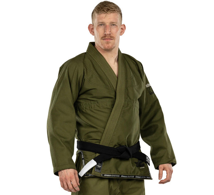 Fuji Suparaito BJJ Gi - Military Green front close up