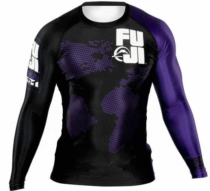 Fuji Sekai 2.0 Purple Ranked Rashguard for BJJ and MMA training, view 29