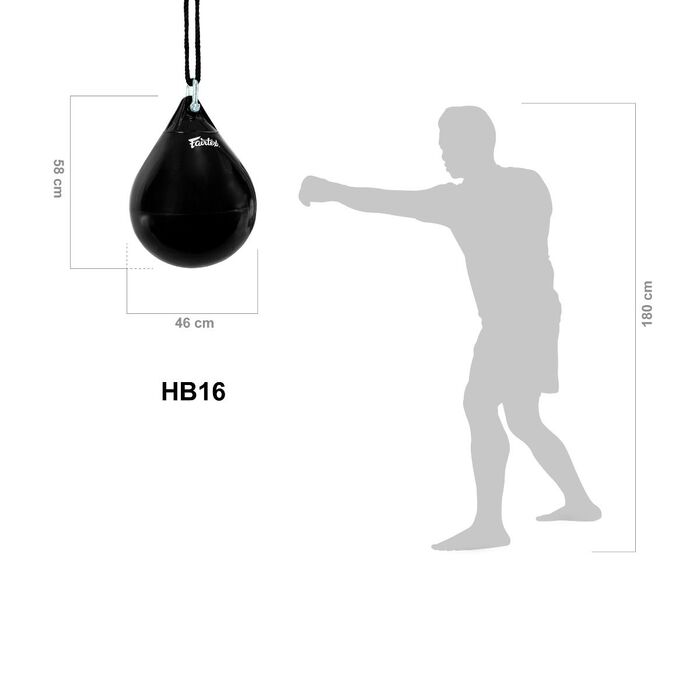 Fairtex Water Bag - HB16 size comparison