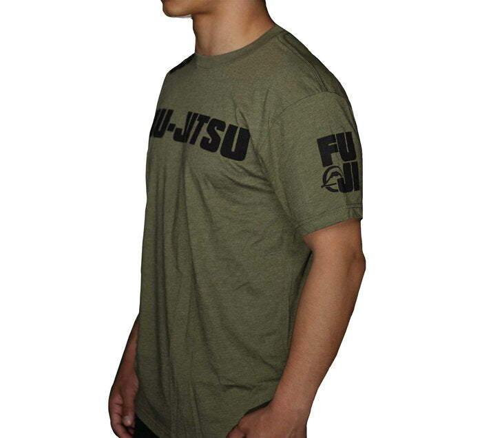 Fuji Army Green BJJ T-Shirt left side view