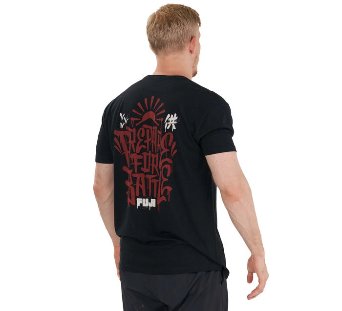 Fuji Black Prepare For Battle T-Shirt back right view