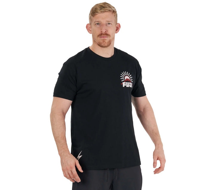 Fuji Black Rising Sun T-Shirt front right view