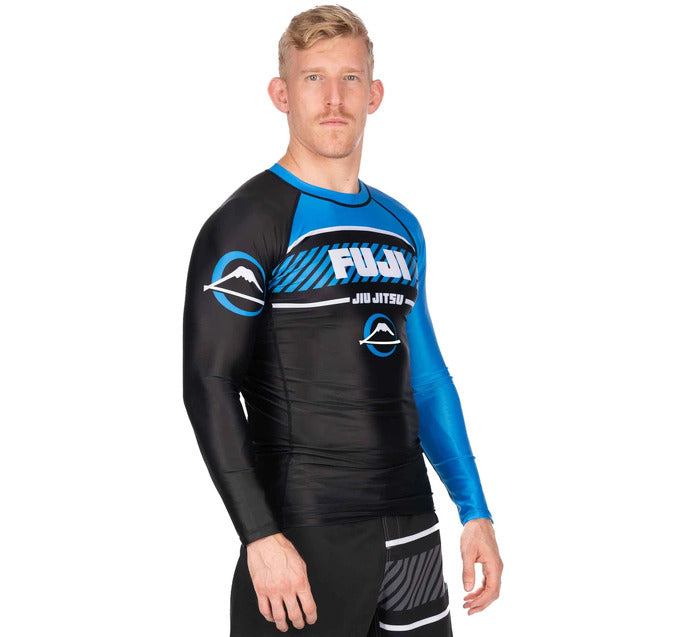 Fuji Blue Freestyle 2.0 Long Sleeve IBJJF Rash Guard front right view