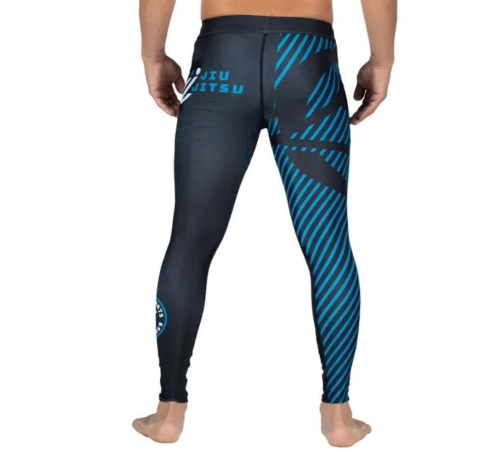 Fuji Blue Script BJJ Spats back view