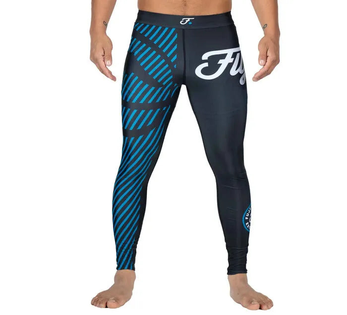 Fuji Blue Script BJJ Spats front view