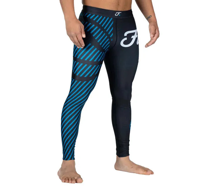 Fuji Blue Script BJJ Spats right side view
