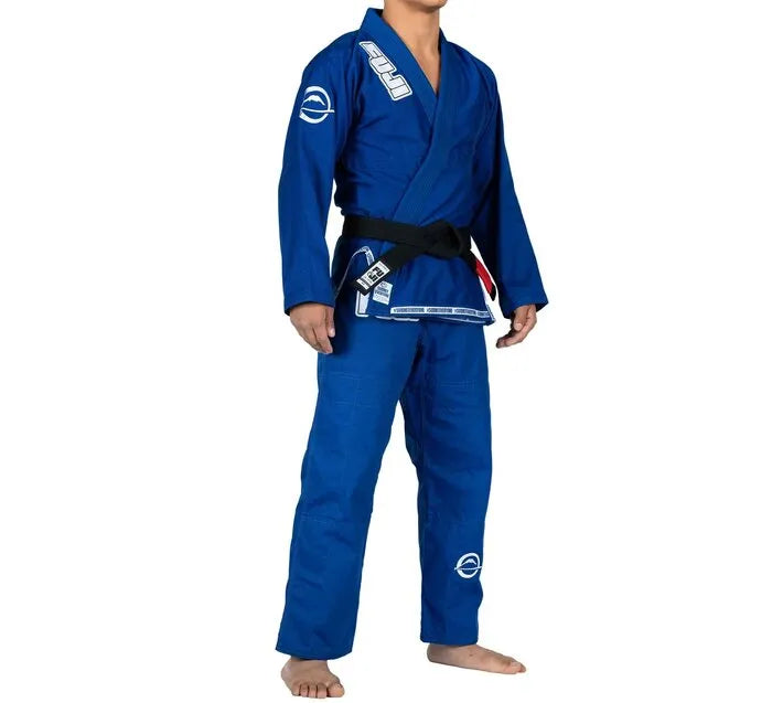 Fuji Blue Submit Everyone BJJ Gi front right view