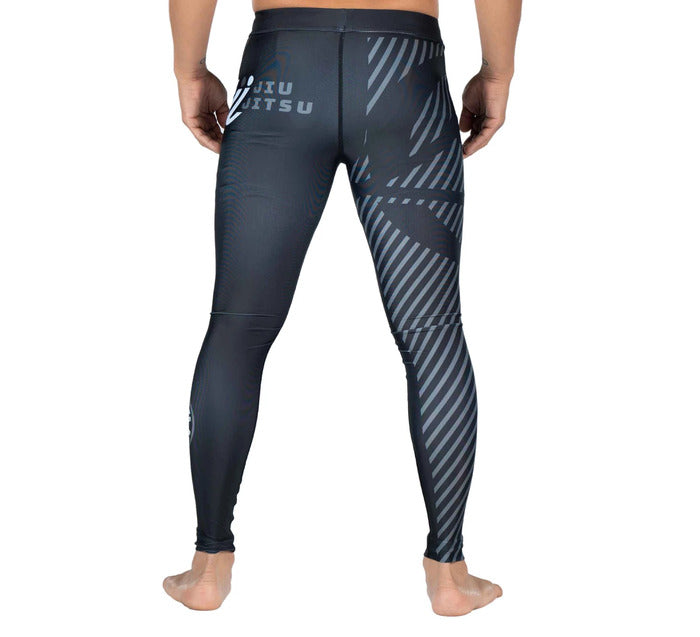 Fuji Grey BJJ Script Spats back view