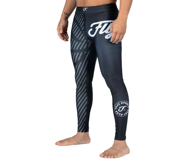 Fuji Grey BJJ Script Spats left side view