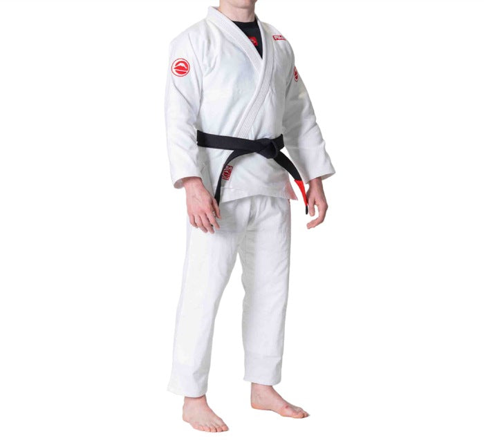 Fuji IBJJF Competition BJJ Gi White front right side view