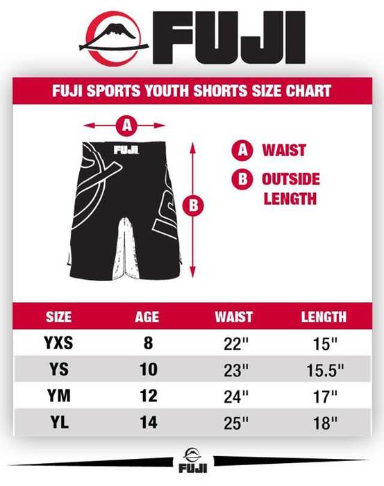 Fuji Kids Shorts Size Chart