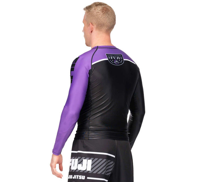 Fuji Purple Freestyle 2.0 Long Sleeve IBJJF Rash Guard back left view