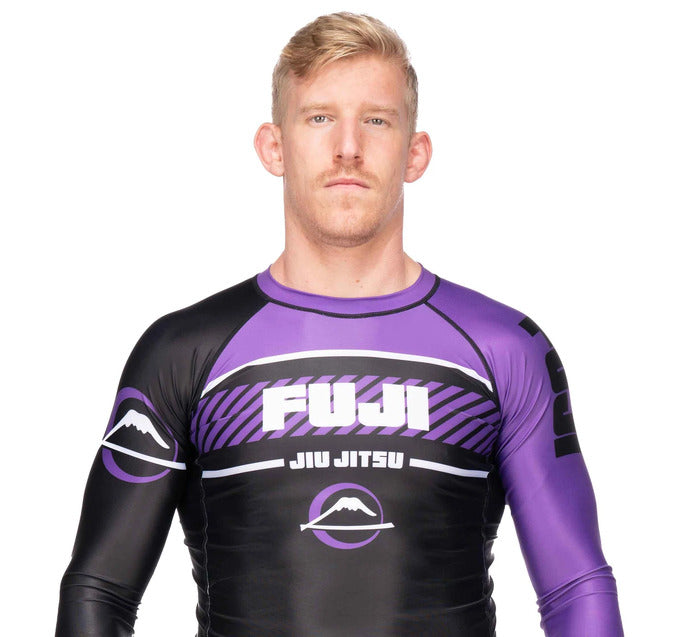 Fuji Purple Freestyle 2.0 Long Sleeve IBJJF Rash Guard close up