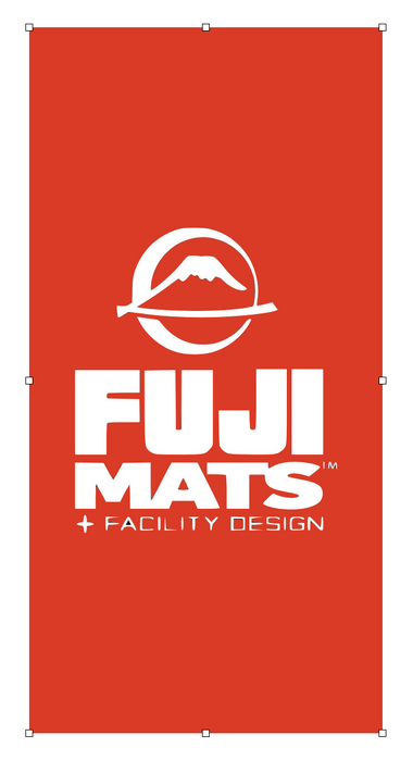 Fuji Red MMA Mat with Fuji Mats logo