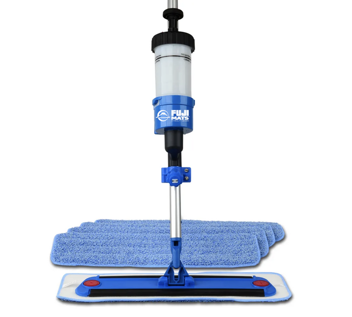 Fuji Speed Mat Mop with microfibre mop pads front view