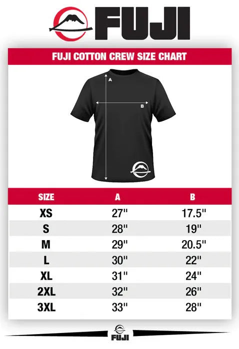 Fuji Sports T-Shirt Size Chart