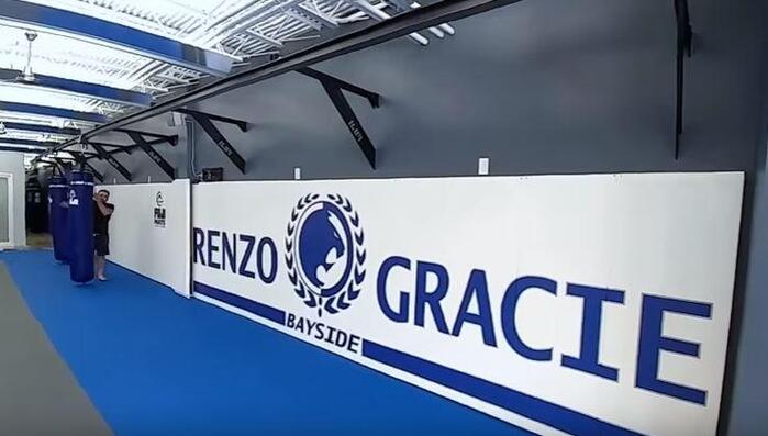 Fuji Wall Mount Heavy Bag Trolley Slide System installation at Renzo Gracie Academy