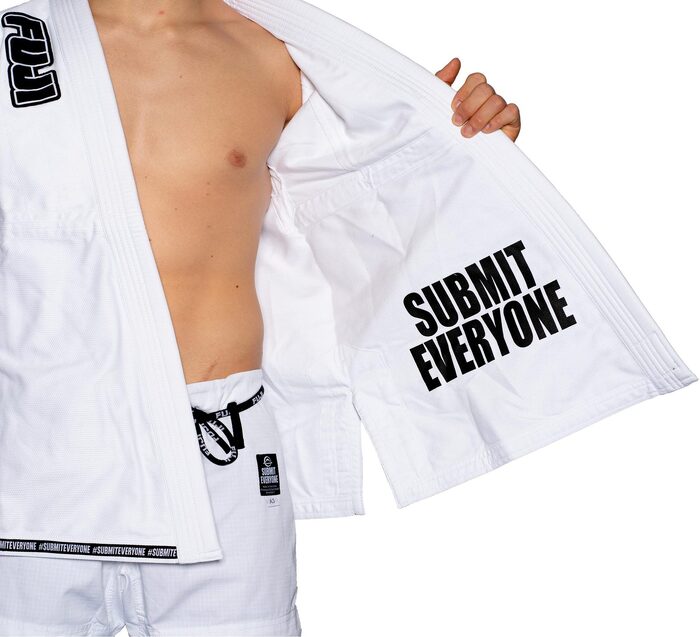 Fuji White Submit Everyone BJJ Gi inside jacket view