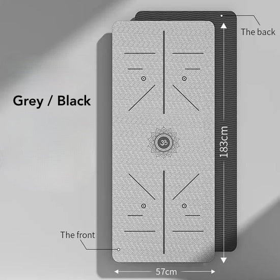 Legend Non-Slip Yoga Mat Grey and Black