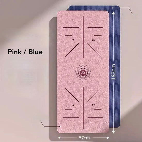 Legend Non-Slip Yoga Mat Pink and Blue
