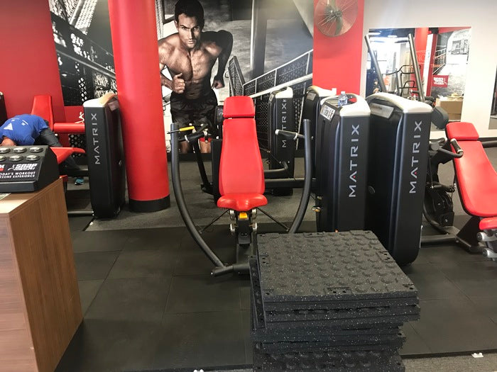 Legend 50mm Extreme Impact Gym Tiles installation at Snap Fitness