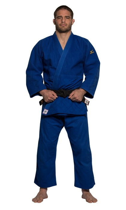Mizuno Blue IJF Yusho II Judo Gi front view.